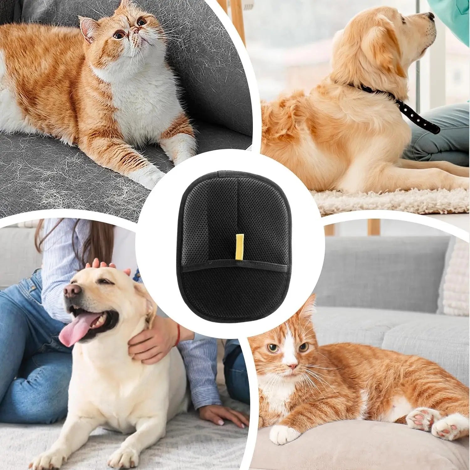 Pet Hair Removal & Grooming Glove – Double-Sided Deshedding Mitt for Dogs & Cats